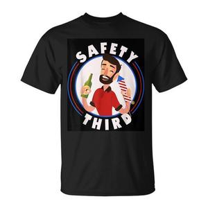 Camiseta Safety Third con diseño de fuegos artificiales del 4 de julio, camiseta con gráfico patriótico - Product Image 1