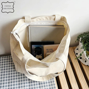 Bolsa de lona de algodón personalizada de alta calidad al por mayor con Bolsillo grande con cremallera ecológica y reciclable - Product Image 6