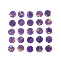 Vente en gros de pierres précieuses naturelles en vrac, cabochons de 12 mm, taillés à plat, lisses, hautement polis, en quartz turquoise cuivre violet, pour la fabrication de bijoux