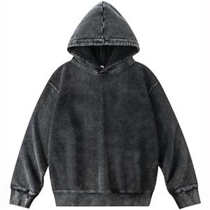 Sweat à capuche unisexe surdimensionné délavé à l'acide de haute qualité ensemble de sweats de jogging courts et lourds pour hommes, coton mélangé - Product Image 6
