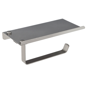 Portarotolo da bagno Maurer con mensola per cellulare, autoadesivo / con viti. Colore Acciaio Inossidabile - Product Image 1