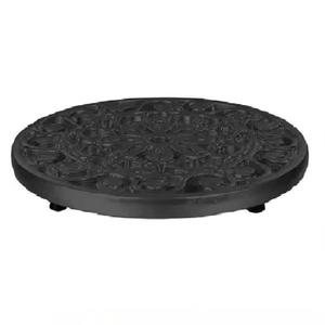 Salvamanteles redondo de metal fundido a mano, salvamanteles de estilo clásico y diseño de metal con acabado de color gris, bandeja resistente al calor de mesa - Product Image 2