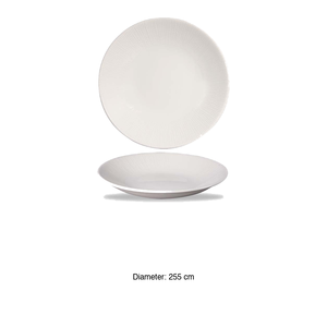 จานอาหารค่ำทรงโค้ง Churchill Bamboo White Rilievo สีขาว - 25.5 ซม. อุปกรณ์จัดเลี้ยงโรงแรม ขายส่งภาชนะบนโต๊ะอาหาร - Product Image 3