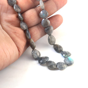 Perles de Labradorite Naturelle en Forme de Cœur, Taille Briolette, 6-14mm, Facettées, Fil de 16 Pouces, Fournitures de Fabrication de Bijoux, Vente en Gros - Product Image 3