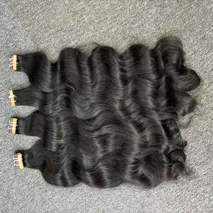 ผมต่อแบบเทปคลื่นธรรมชาติเครื่องไม่ใช้เรมี่ผมสองชั้น Vq - Product Image 1