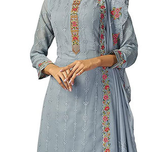 2025 nouvelle haute qualité mode chaude dernière conception 3 pièces robe de soirée costumes pour femmes léger soie Salwar Kameez tenue de soirée - Product Image 4