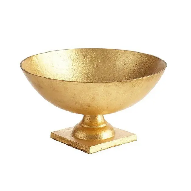 High Win Factory Mixing Kitchen Metal Fruit Salad Bowls Metal Brass Aluminium & Iron Gold Plated Simple Home Decor Use Finish