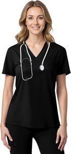 Túnica de manga corta con cuello en V para mujer, Top médico para enfermeras, dentistas, médicos, estudiantes, hecho de lona - Product Image 3