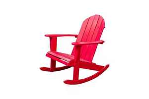 Chaise à bascule Adirondack en bois Design traditionnel Jardin extérieur - Product Image 3