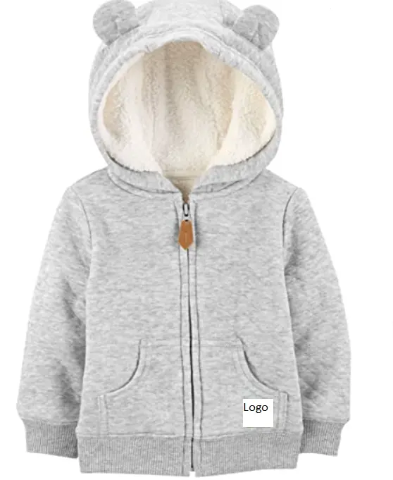 Veste pull à capuche unisexe pour bébés, avec fermeture éclair, lave-linge, à capuche, avec oreilles en 3D, design faux doux et confortable, nouveau,