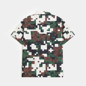 Chemises boutonnées western à manches courtes, boutonnées grises à imprimé camouflage, vente en gros de polos pour garçons, boutique à bas prix - Product Image 6