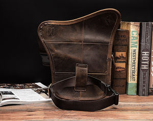 Trend Original Leather Unisex Casual Coffee Classic Fashion <b>Travel</b> Fanny Waist Belt Single Zipper <b>Bag</b> - Product Image 2