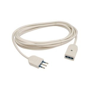 5m White H05VV-F 3x0.75 Mmq Electrical <b>Extension</b> Cord (10A 2P+T) PP0382R Cable and Wires - Product Image 1