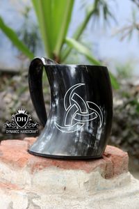 Handmade Viking Buffalo Animal Horn Coffee <b>Mug</b> Religious Rustic Modern DIY <b>Christmas</b> New Year Halloween - Product Image 5