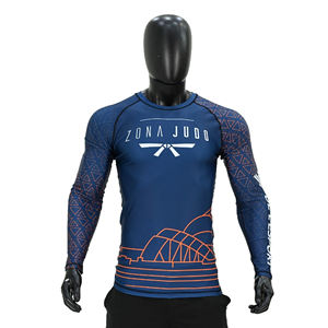 T-shirt de compression à manches courtes pour homme OEM Rash Guard MMA BJJ, entraînement en salle de sport, séchage rapide, respirant, surf, protection UV - Product Image 1