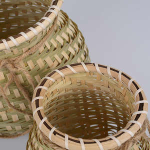 Cesta de Pescado Grande Tejida de Bambú, Cesta Pequeña Tejida de Enredaderas de Bambú Duraderas - Product Image 4