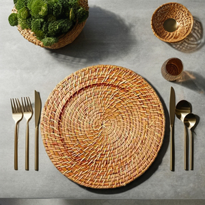 Vente en gros de chargeurs d'assiettes en rotin et osier, sous-verres pour vaisselle, décoration de mariage, vente en gros de produits en bambou faits à la main - Product Image 2