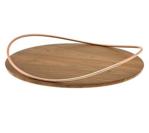 Accessoires de cuisine Plateau de service en bois avec poignée en métal Couverts moins chers Vaisselle Ménage Plateau décoratif de Noël - Product Image 1