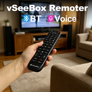 รีโมททดแทนสำหรับกล่องทีวี VseeBox V6 Plus รีโมทอัจฉริยะแบบเดิม เชื่อมต่อ BT ปุ่มเรืองแสงพร้อมเสียง รองรับการเรียนรู้สัญญาณ IR และระบบแยกสัญญาณ - Product Image 3