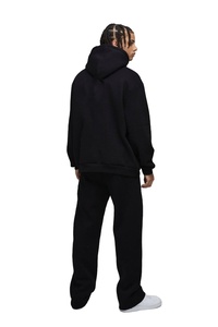 ชุดวอร์มแบบโอเวอร์ไซส์ แขนเสื้อแบบดรอปโชลเดอร์ คุณภาพสูง ผ้าฝ้าย 100% เสื้อฮู้ดแบบสวมหัว ไม่มีลาย สไตล์ลำลอง ชุดวอร์มฤดูหนาวสำหรับผู้ชาย - Product Image 2