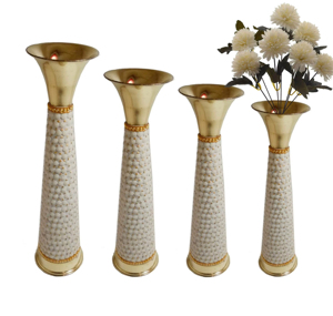 แจกันเหล็กและทองเหลืองทำด้วยมือหรูหราเหมาะสำหรับจัดงานแต่งงานและตกแต่งบ้าน - Product Image 3