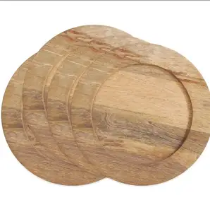 Hout En Bamboe Lader Plaat Moderne En Luxe Lader Plaat Voor Home Hotel Restaurant Bruiloften Partijen Bulk Hoeveelheid Groothandel