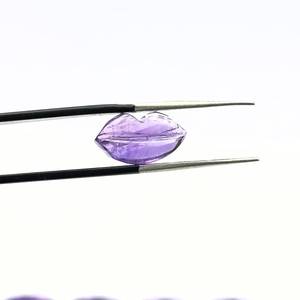 Belles perles naturelles en forme de lèvres Multi Fluorite-breloques en pierres précieuses sculptées à la main 14x8mm - Product Image 5