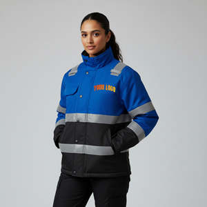 Chaqueta de Seguridad Reflectante 100% Poliéster para Hombre, con Logotipo Personalizado, Cremallera, ANSI Clase 3, LED Intermitente, Impermeable - Product Image 3