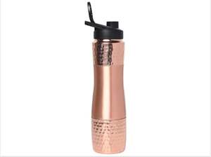 1000ml Large Capacity Eco-Friendly Double-Wall Pure Copper <b>Water</b> <b>Bottle</b> with Sipper Ayurveda Health Benefits <b>Plain</b> - Product Image 3
