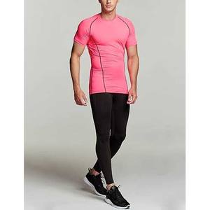 Chemises de gymnastique haut de gamme 2025 T-shirts de compression de fibres pour hommes adultes Vêtements de sport Chemise Vêtements en gros - Product Image 1
