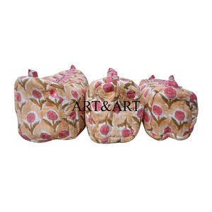 Juego de Bolsas Acolchadas con Cierre Ecológicas, Tres Bolsas de Algodón con Estampado Floral Elegante, Resistentes al Agua y de Gran Capacidad - Product Image 2