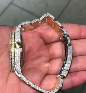 Montre en diamant Moissanite en acier doré haut de gamme mouvement automatique cadran à chiffres romains affichage analogique verre édition limitée - Product Image 4