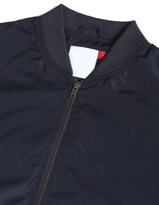 Nouvelle veste bomber bleu marine pour femme, manches longues, fermeture éclair, col montant, couleur unie, polyester tissé, vêtement d'automne - Product Image 6
