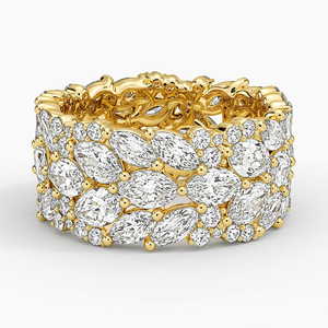 Exquis 925 argent large bande déclaration bague Marquise Moissanite diamant Floral feuille Design femmes mariage anniversaire cadeau - Product Image 6