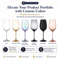 Verre à vin en verre transparent épaissi pour location de mariage, en gros, en stock, résistant au lave-vaisselle, verrerie à pied, personnalisation OEM ODM