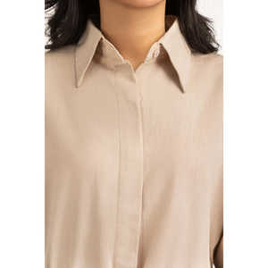 Camisa de Lino de Corte Regular WM-COD-SS25-369T Transpirable Sin Cuello para Primavera/Verano - Product Image 3