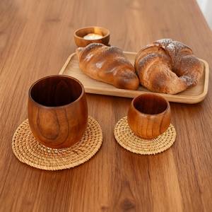 Tasse à thé en bois classique artisanale de qualité supérieure Bois massif Grain naturel Durable Mug écologique pour café et hôtel Utilisation du thé et du café - Product Image 3