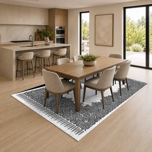 <b>RUGS</b> DEPOT LXDP-0626 Wholesale Grey <b>Silver</b> Bohemian Tribal Digital Printed Machine Washable Chenille Area <b>Rug</b> Non Slip - Product Image 4
