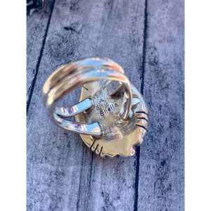 Anillo Sheila Becenti Royston con Turquesa y Plata de Ley, Incrustaciones en Bisel, Baño de Oro Rosa, Acero Inoxidable, Talla 6.25, Regalo Perfecto - Product Image 5