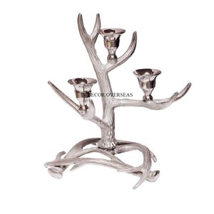 Bougeoir en verre clair de couleur rose clair avec design de fleurs en métal plaqué or du fabricant indien à un prix impressionnant - Product Image 5