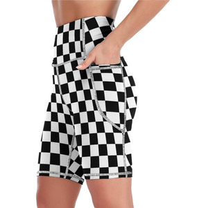 Short de yoga taille haute pour femme solide 100% polyester ceinture élastique respirant séchage rapide léger entraînement écologique - Product Image 2