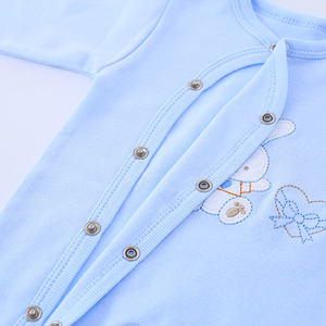 2022 Factory Sell <span class=keywords><strong>Baby</strong></span> ausstattung Inter lock 100% Baumwolle Niedlich 2 Stück Set <span class=keywords><strong>Baby</strong></span> Stram pler & Hut - Product Image 6