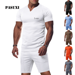 Completo Sportivo da <span class=keywords><strong>Uomo</strong></span> PASUXI a Rapida Asciugatura, Set Estivo Casual con T-Shirt e Pantaloncini, Tuta da Ginnastica, <span class=keywords><strong>Abbigliamento</strong></span> Sportivo Maschile - Product Image 1