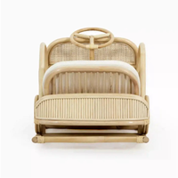 Voiture à Bascule en Rotin, Grand Jouet pour Enfants, Voiture à Chevaucher en Osier Tressé à la Main, Chaise à Bascule Écologique pour Bébé, Jouet Naturel en Rotin pour Enfants