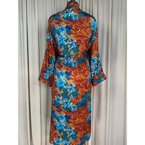 Recycled Silk Sari Women's Boho Chic Vintage Beach Cover <b>Dress</b> Robe for Resort Wear <b>Gypsy</b> House Kimono for Lounge Swimsuit Up's - Product Image 3