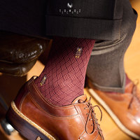 Chaussettes habillées de luxe en coton égyptien 240N, motif tissé texturé, antibactériennes, pour affaires, soirées, homme, personnalisables, marque privée, OEM