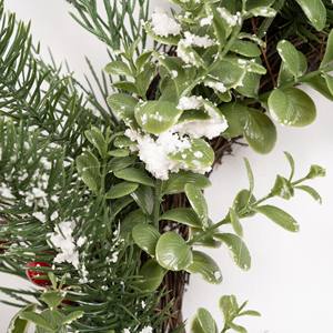 Guirnalda Navideña Decorativa con Bayas Rojas y Agujas de Pino, 30 cm de Diámetro, Guirnaldas Festivas Tradicionales para Colgar en la Pared, Decoración para el Hogar - Product Image 6