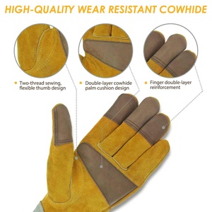 Outdoor Hand Protective <b>Garden</b> Work Gloves Breathable Leather Coated <b>Garden</b> Gloves - Product Image 5