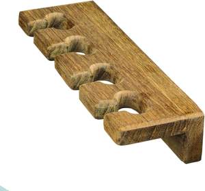 Porte-brosse à dents en teck (peut contenir 4) Support en bois moderne pour brosses à dents et dentifrice, bois d'acacia, naturel - Product Image 2