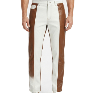 Pantalones de Cuero Premium para Hombre, Corte Ajustado, con Bolsillos, Pantalones de Cuero Genuino para Motocicleta, Pantalones de Cuero OEM - Product Image 1